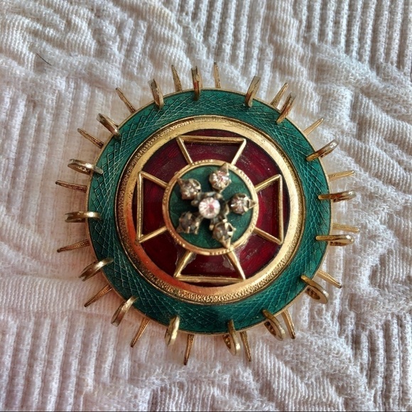 Rare Antique Maltese Cross movable pieces brooch - Picture 2 of 11